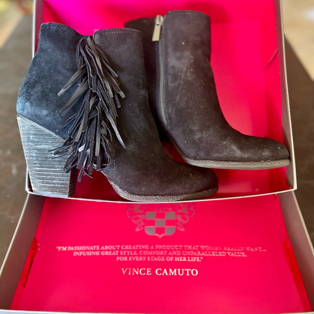 Vince Camuto Black Suede Women’s Ankle Boots